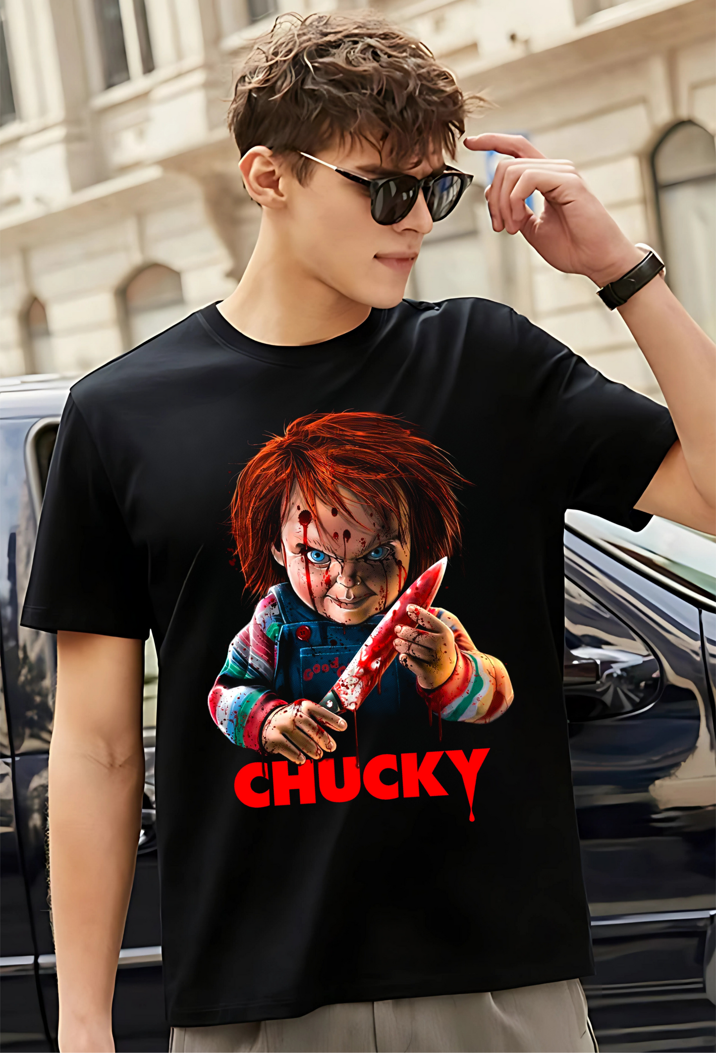 Chucky Unisex Shirt - Halftone Nikos Kustoms