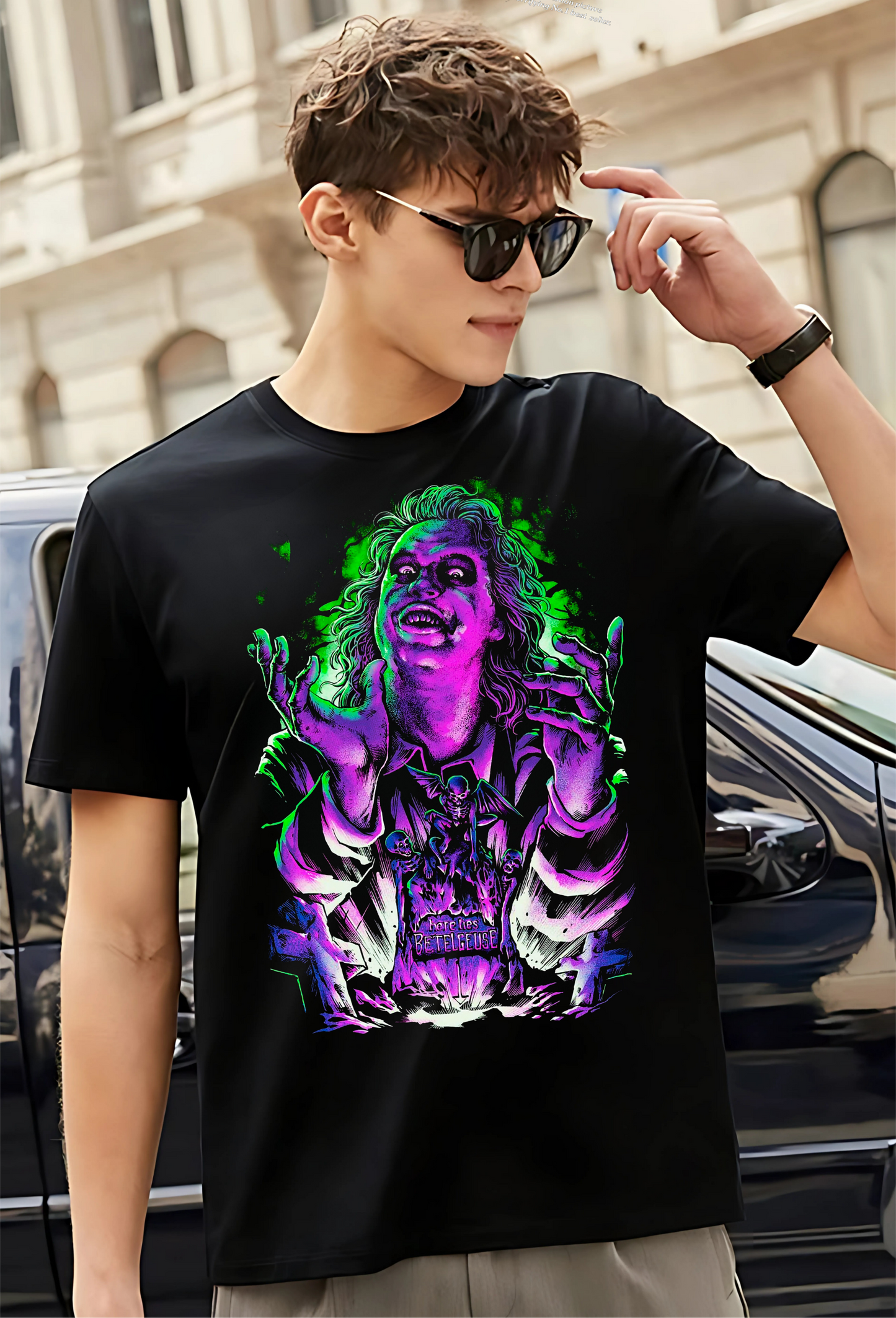 Beetlejuice Unisex Shirt - Halftone Nikos Kustoms
