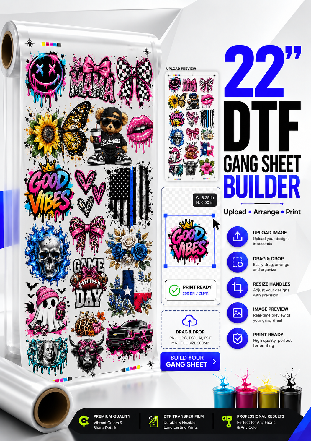 22 Inch DTF Gang Sheet Builder Nikos Kustoms