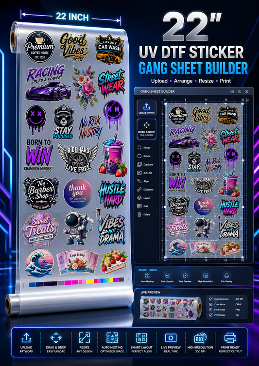 UV DTF Sticker Gang Sheet Builder