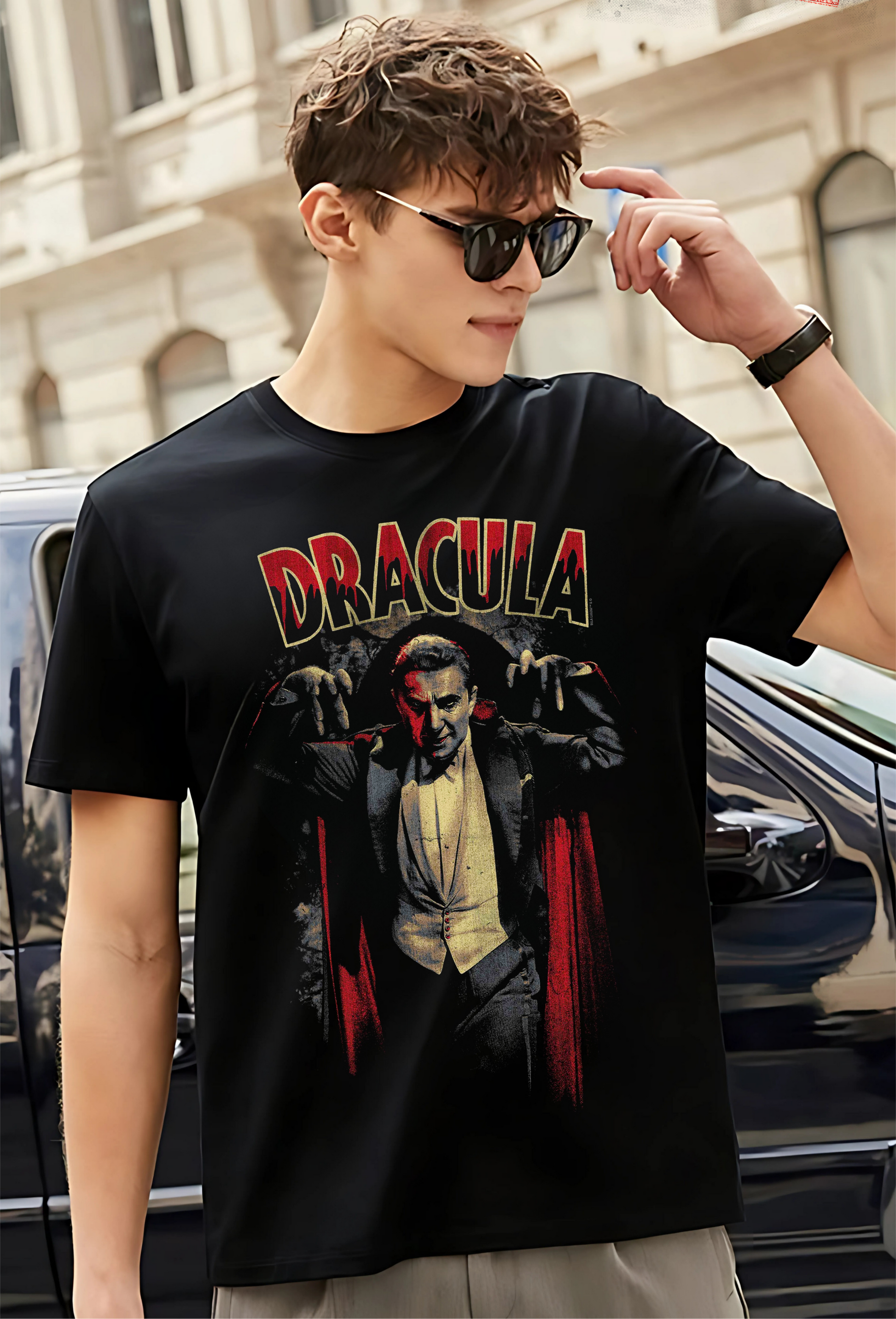 Dracula Unisex Shirt - Halftone Nikos Kustoms
